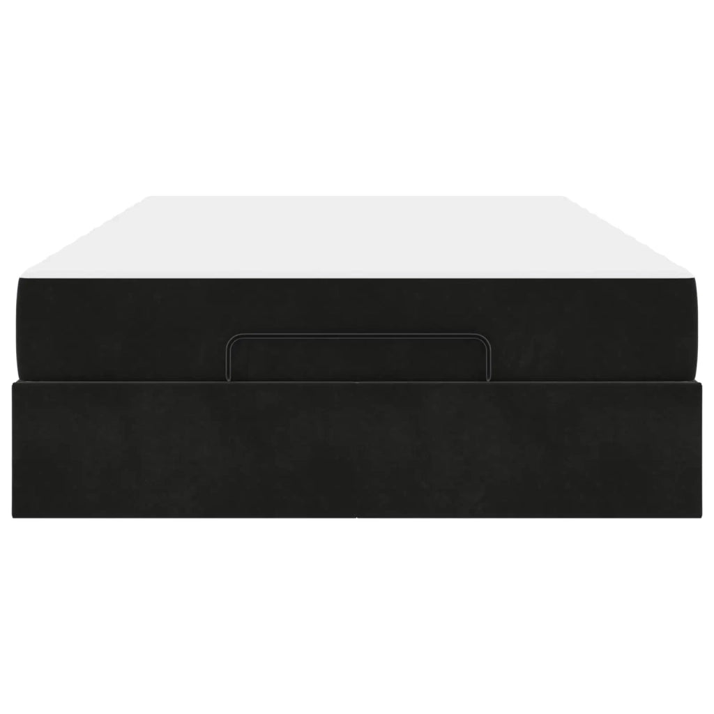 Struttura letto con materasso con materasso 2 pcs Nero Velluto