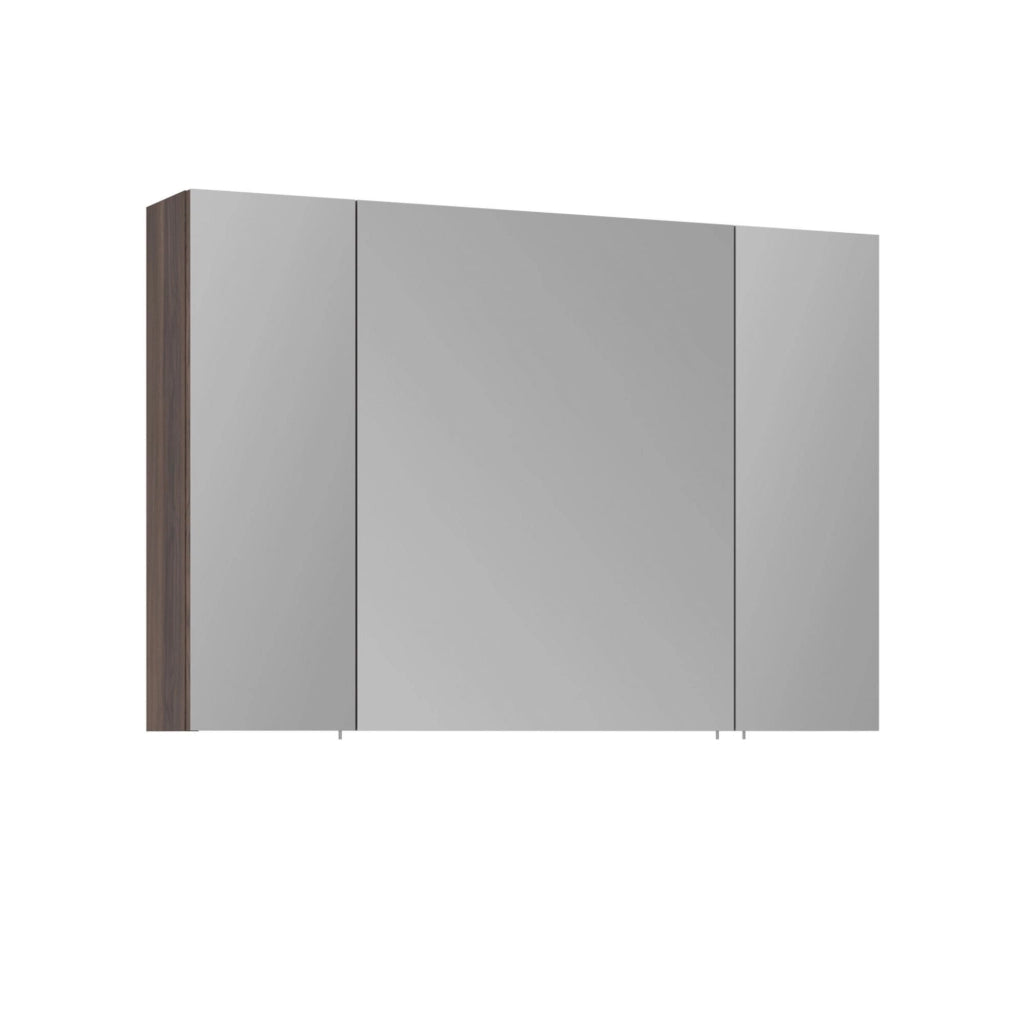 Mobile da bagno con specchio "Side 100" - 100 x 16 x 66 cm - Noce scuro