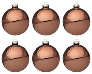 Palline di Natale in Vetro Argilla Lucido Marrone Addobbi Decorazioni Albero Diametro: 80 mm