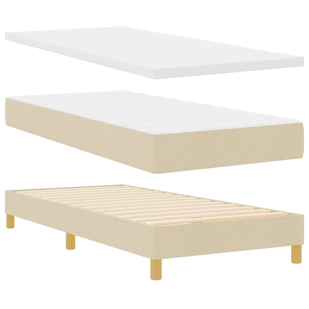 Letto a Sorgente LED con strisce LED Crema 100 x 200 cm Tessuto 3342343