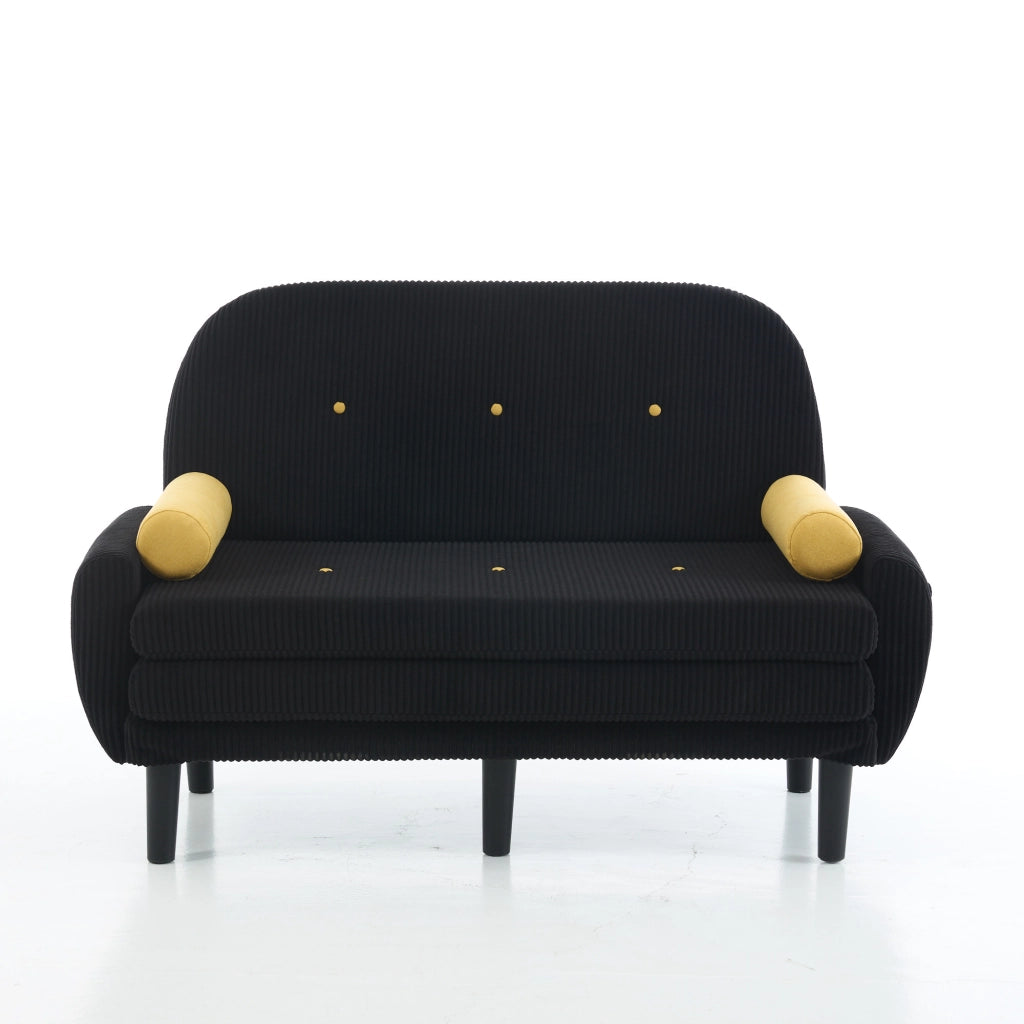 Divano letto Loveseat nero con vano - Zephmum