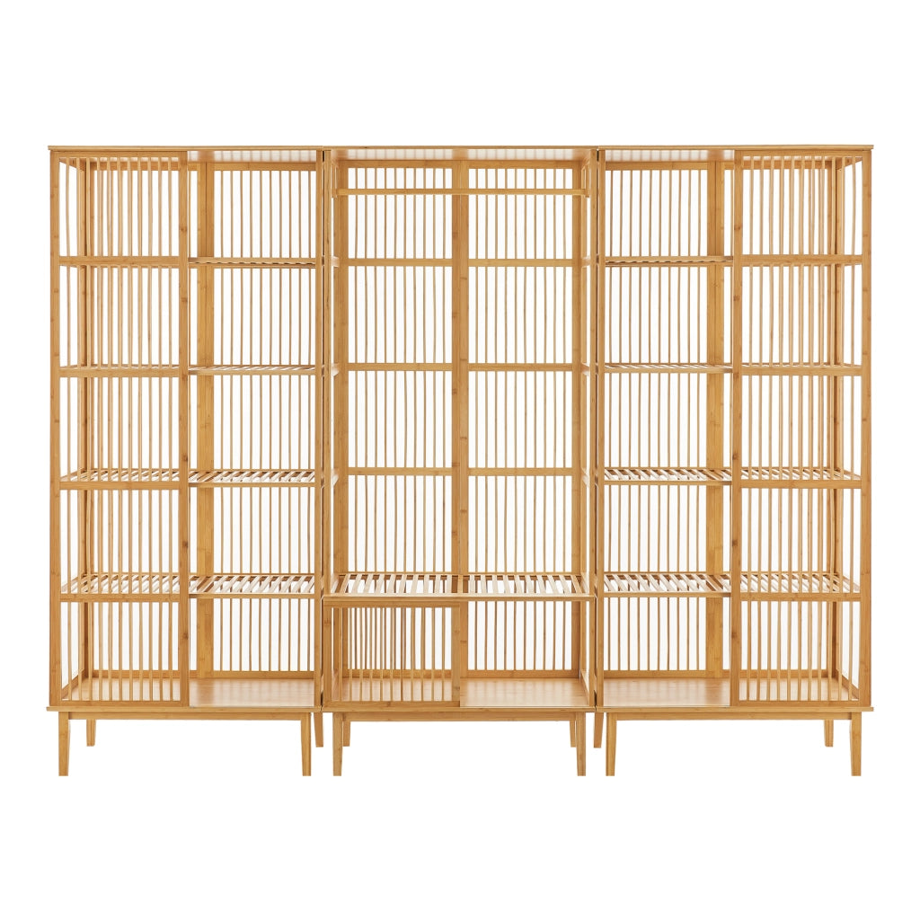 Set Organizzatore Guardaroba in Bambù 1 Armado Aperto e 2 Scaffali [en.casa]