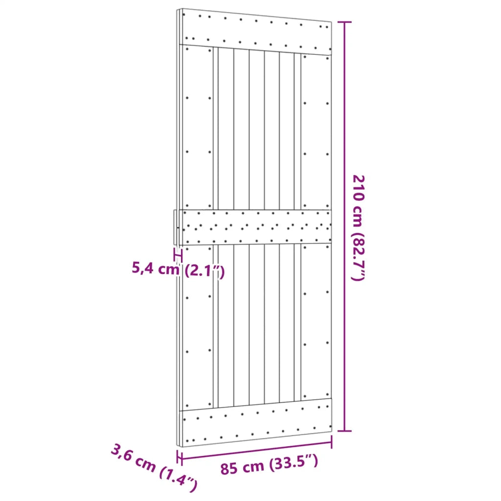 Porta NARVIK Naturale 85 x 210 cm Legno di pino solido 42047090