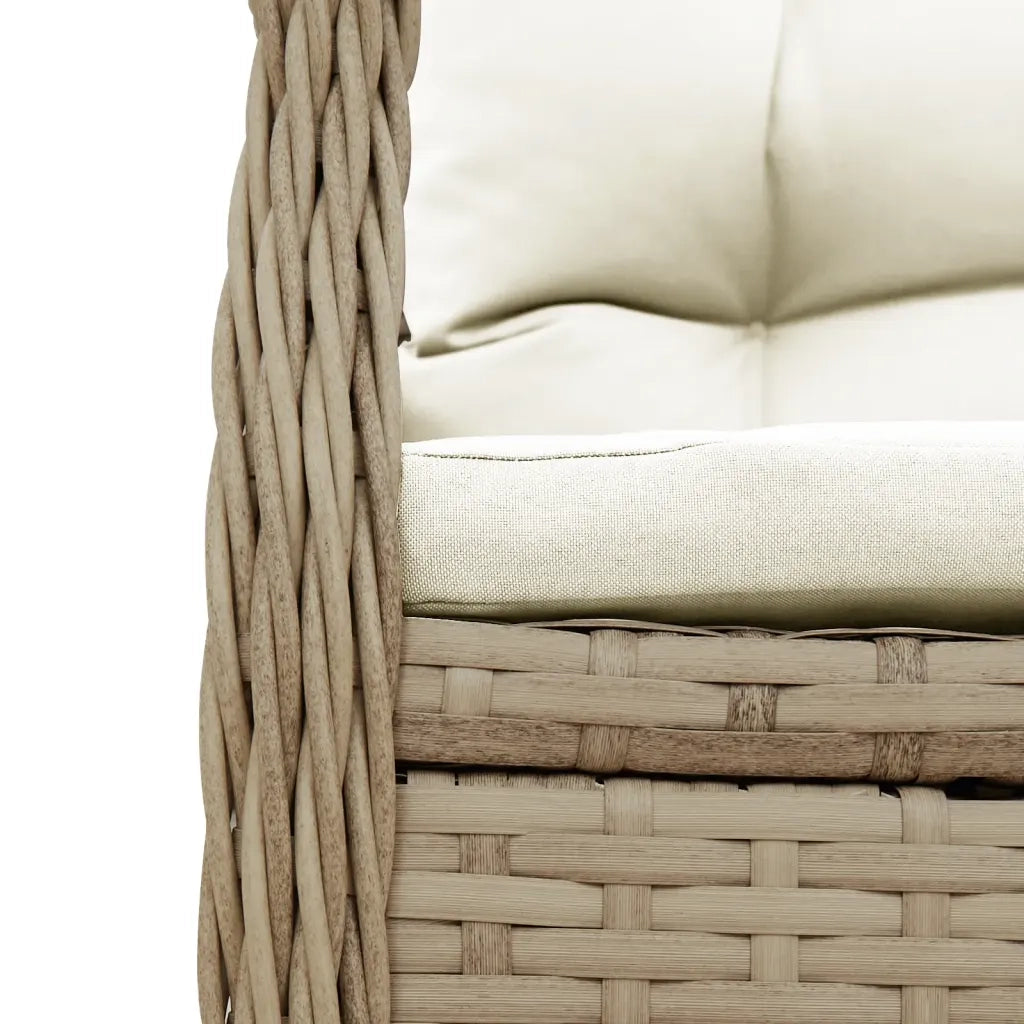 Set da Pranzo da Giardino 7 pz con Cuscini Beige in Polyrattan 3262886