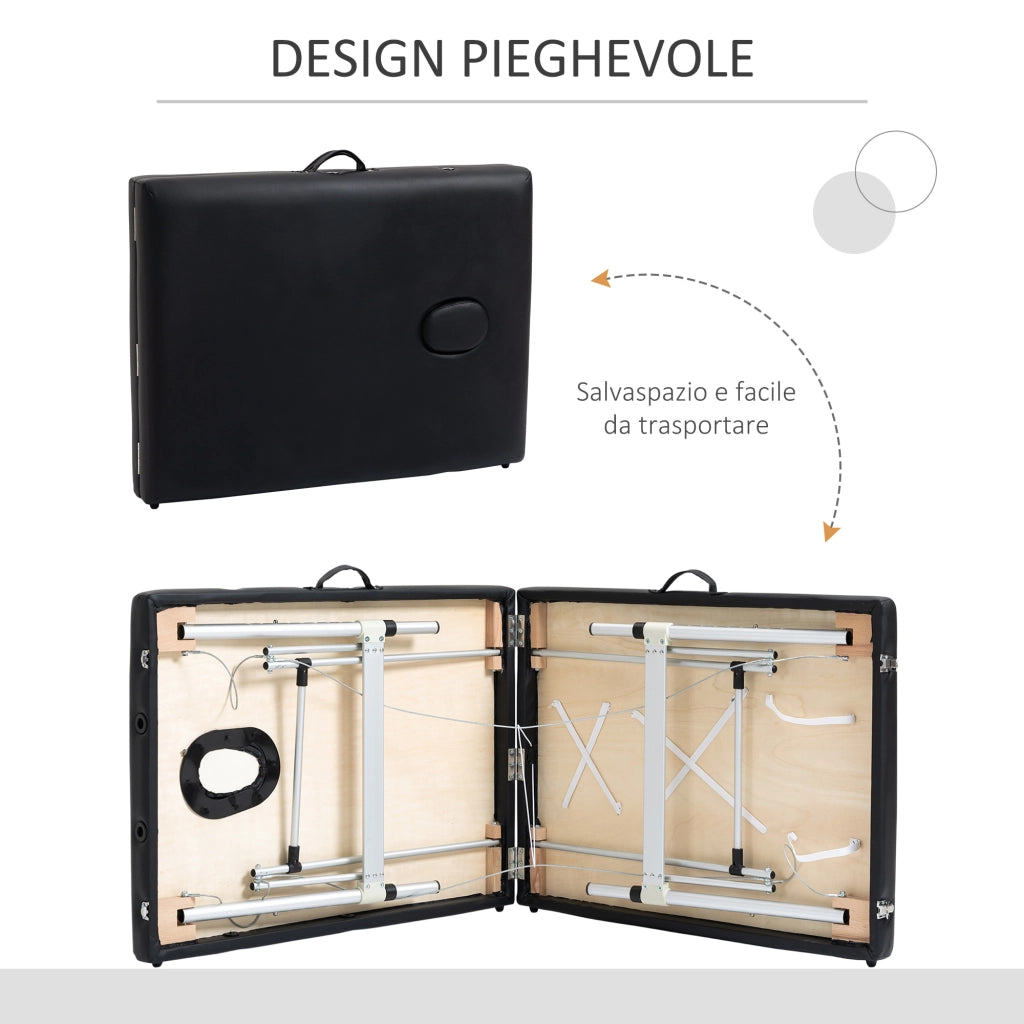 Lettino Massaggio Pieghevole ¨C Minimal ¨C Nero