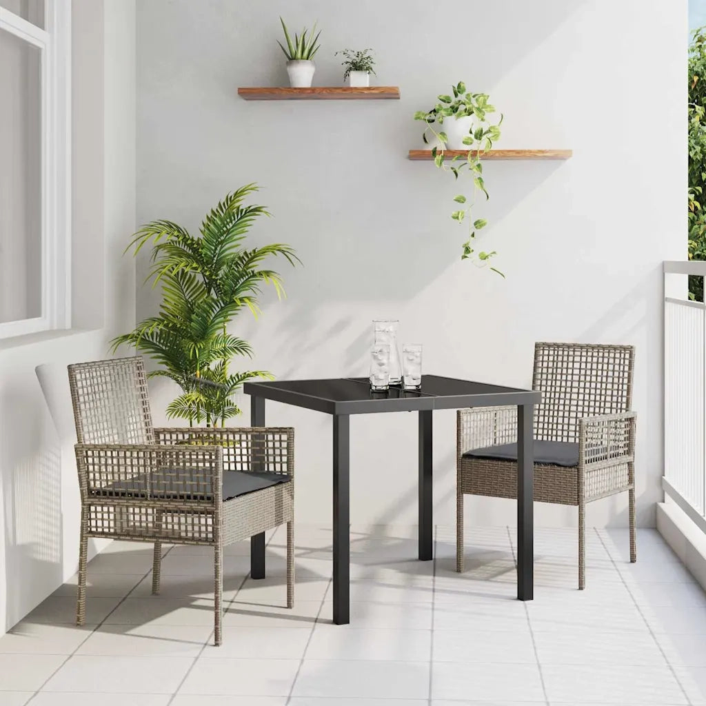 Sedia da Giardino 2 pcs Grigio 55 x 53 x 85 cm polyrattan 42003447