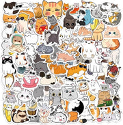 Etichette - Animali - Impermeabili - Kawaii - Laptop, Skateboard - Scrapbooking - Gatto - Adatti a - Diversi modelli