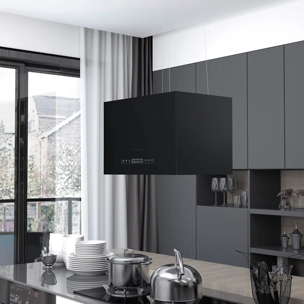 Cappa da Cucina ad Isola Sospesa LCD-Cappa a Isola Sensore 55 cm in Acciaio