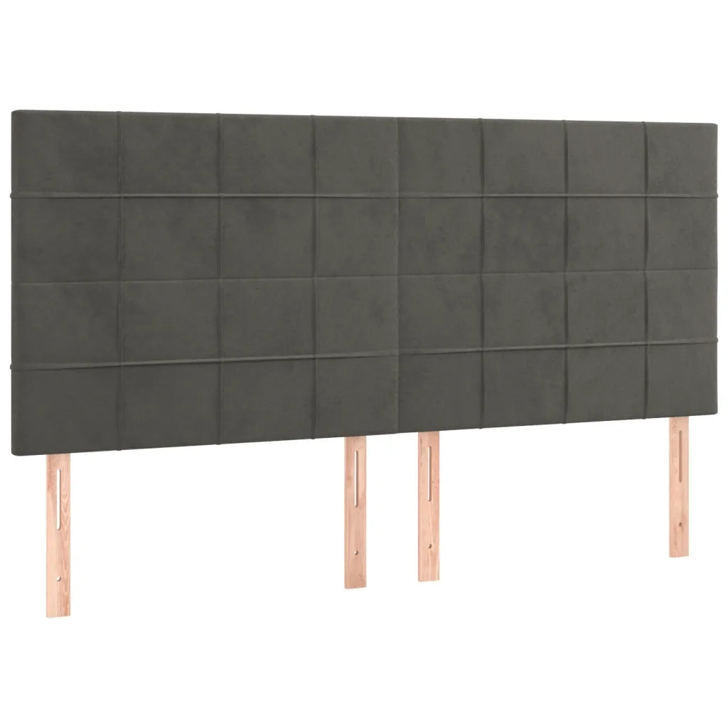 Letto a Molle con Materasso e LED Grigio Scuro 180x200 cm