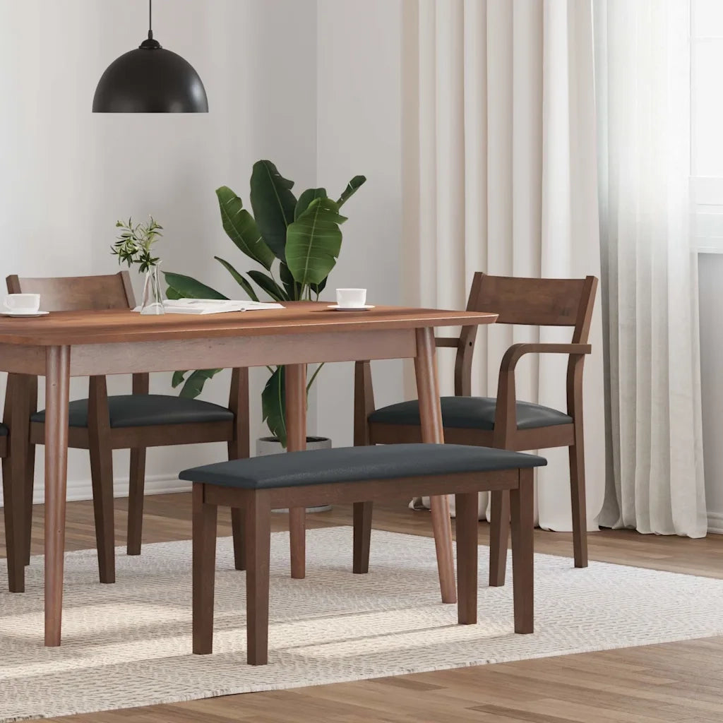 Panca 90 cm Marrone in Legno Massello di Hevea CFW8208756