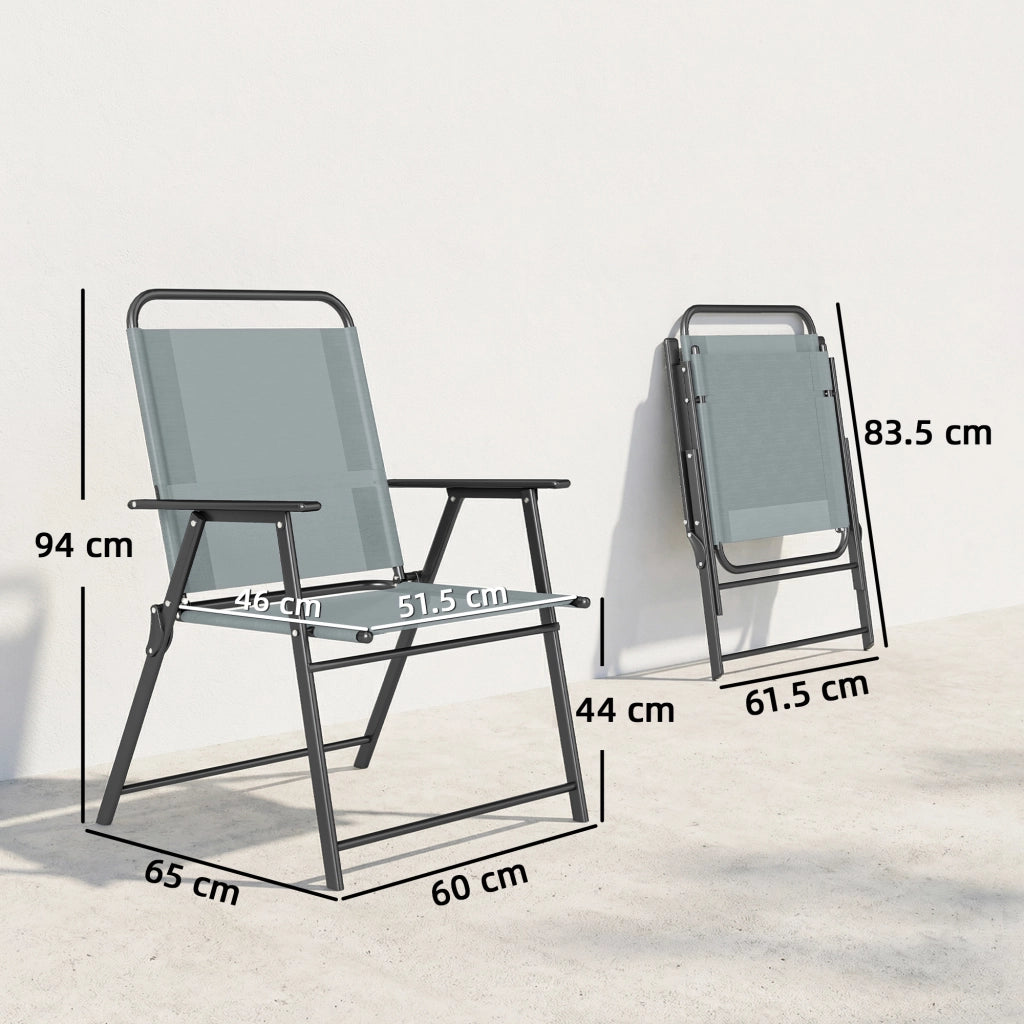 Sedia Pieghevole da Giardino ¨C Minimal ¨C Grigio, Set di 2