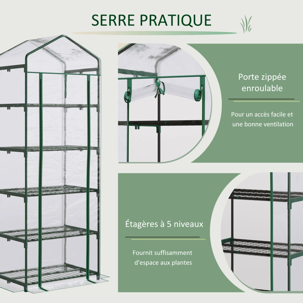 Serra da giardino con ripiani ¨C zephmum ¨C 69x49x193 cm