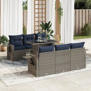 Set Divani da Giardino con Cuscini 7pz Grigio Polyrattan Acacia 3326422