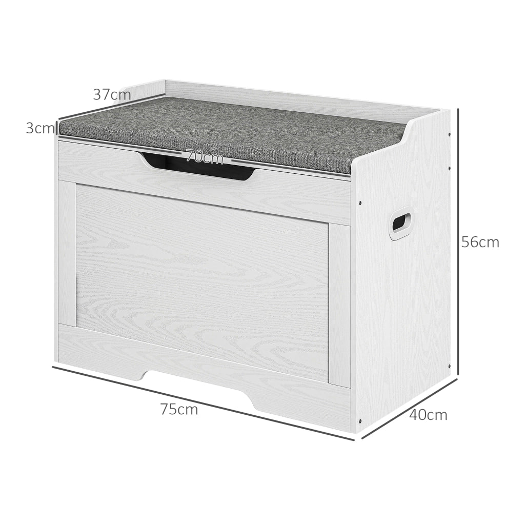 Cassettiera con sedile e cuscino ¨C Minimal ¨C 103 litri, bianco