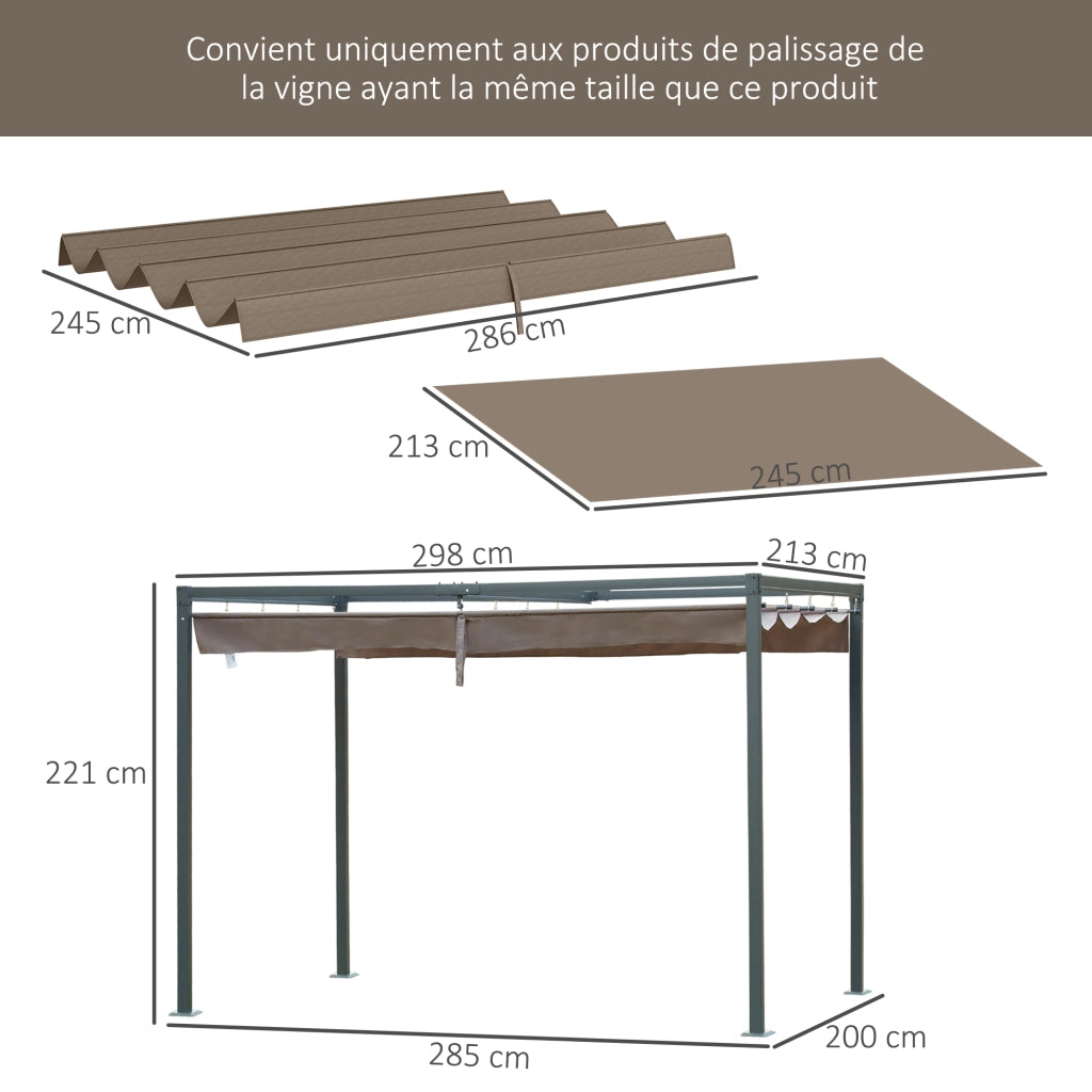 Tenda da Sole per Pergola ¨C Minimal ¨C Grigio 3x2 m
