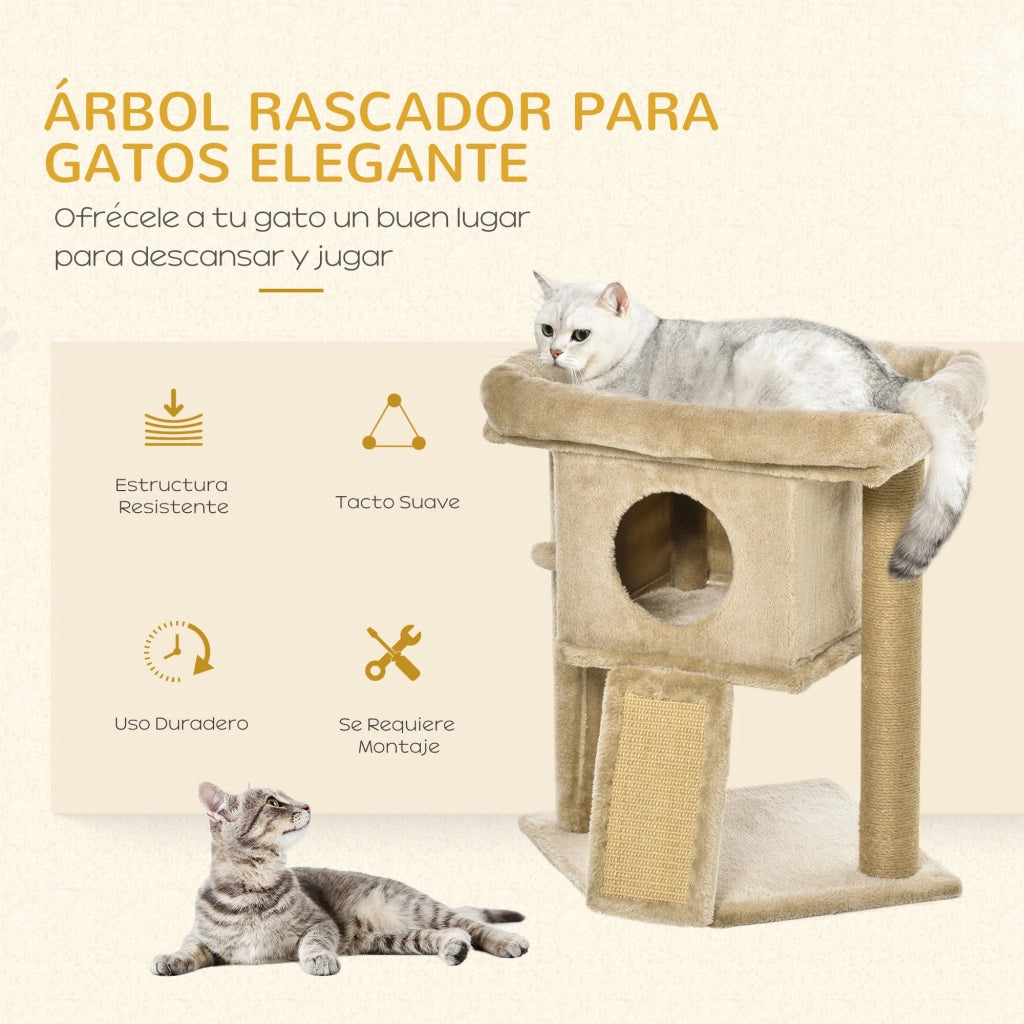 Tiragraffi Albero per Gatti con Rampa e Cuscino ¨C Minimal ¨C 40x40x57 cm