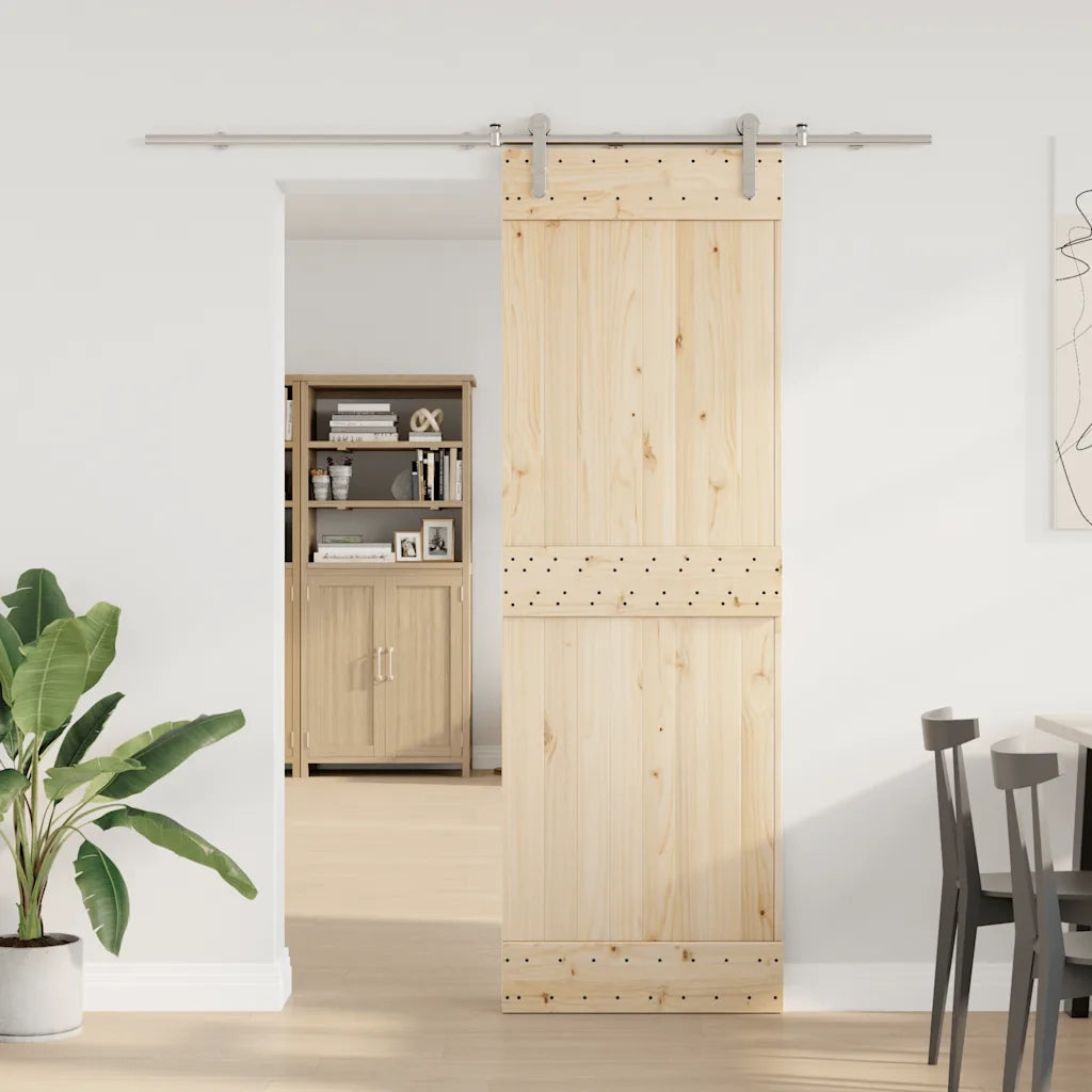 Kit Binari Porta Scorrevole 183 cm Acciaio Inossidabile Argento 4009700