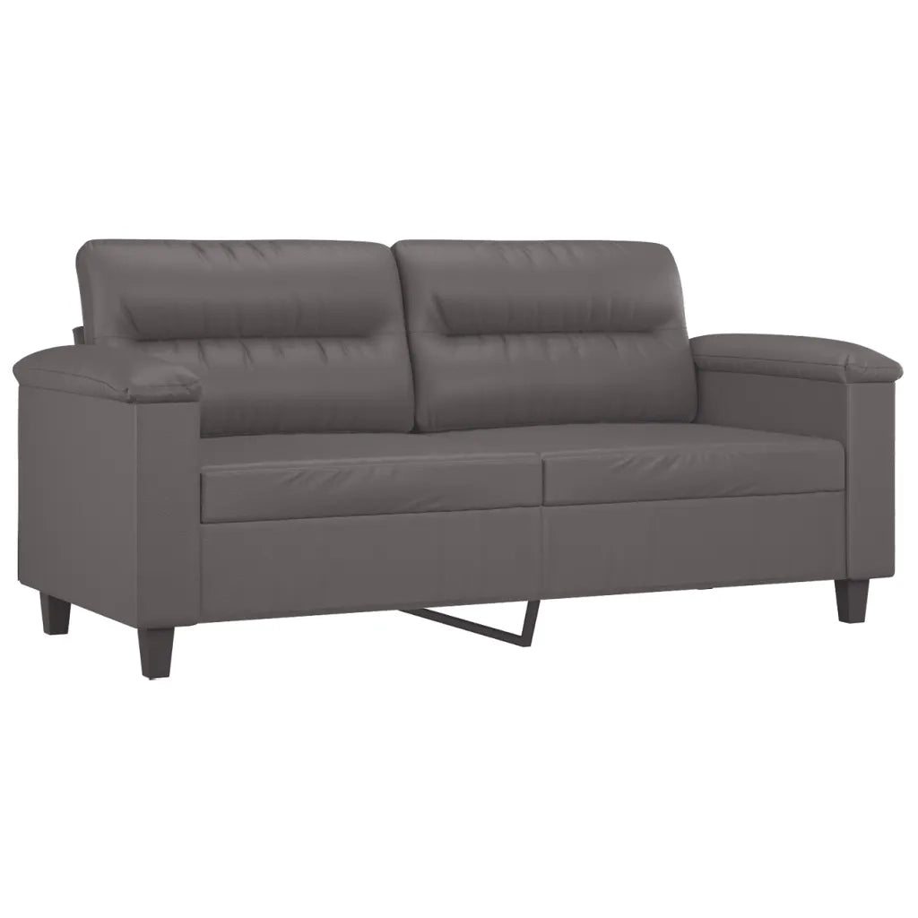 Divano a 2 Posti-Sofa 2 Posti Grigio 140 cm in Similpelle 811664