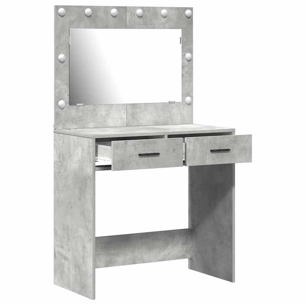 Tavolo da Trucco con cassetto Grigio cemento 78,5 x 41 x 135 cm