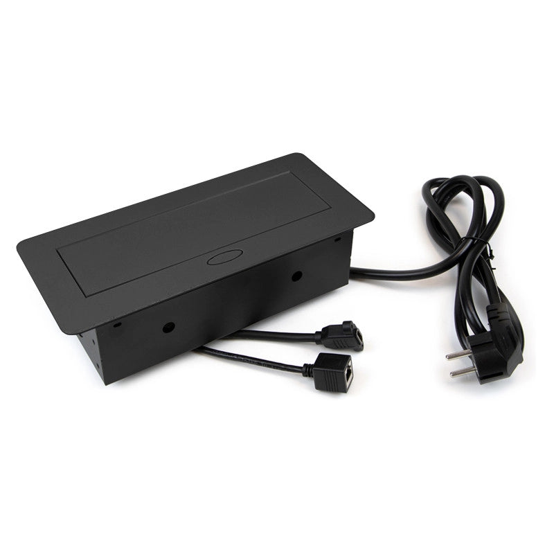 Multiconnettore Atom 26, 225x111mm, 2 prese Schuko, 1 USB tipo A, 1 USB tipo C, 1 RJ45, 1 HDMI, Zama-Acciaio-Plastica,..
