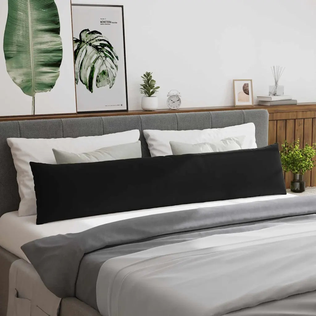 Cuscini da Divano 2 pz | Cuscini per sedie Nero 200 x 40 cm Tessuto in Cords
