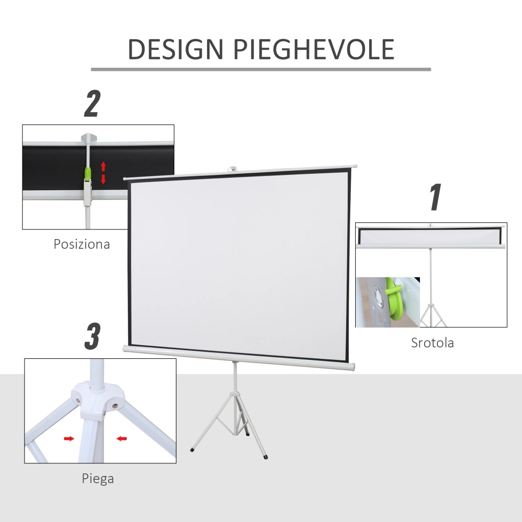 Telo Proiettore 100 Pollici 4K HD ¨C Minimal ¨C Bianco