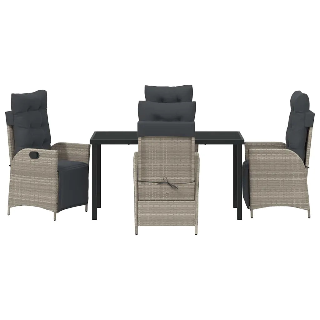 Set da Pranzo per Giardino 5 pcs Grigio chiaro polyrattan 3380570