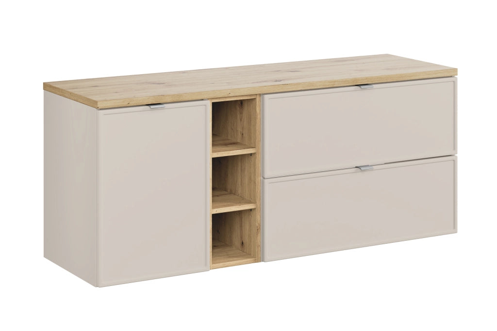 Set mobili bagno 140 cm con piano Bella Cashmere 140 cm