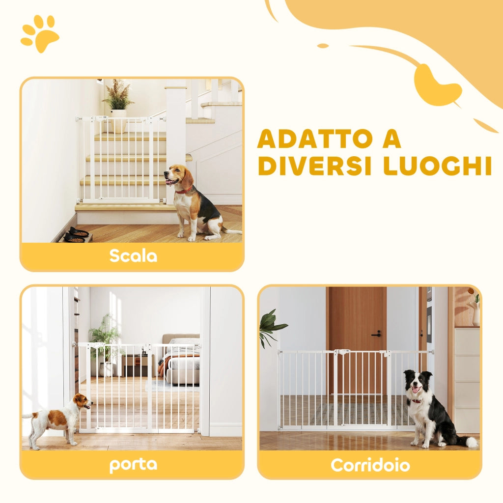 Cancelletto di Sicurezza per Cani Estensibile ¨C Xylo ¨C 74-148 cm Bianco