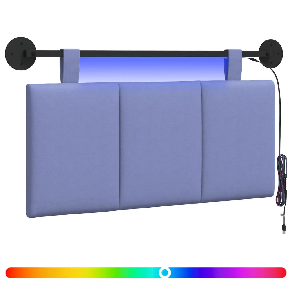Testiera sospesa Con luce LED Blu jeans Tessuto 3424748