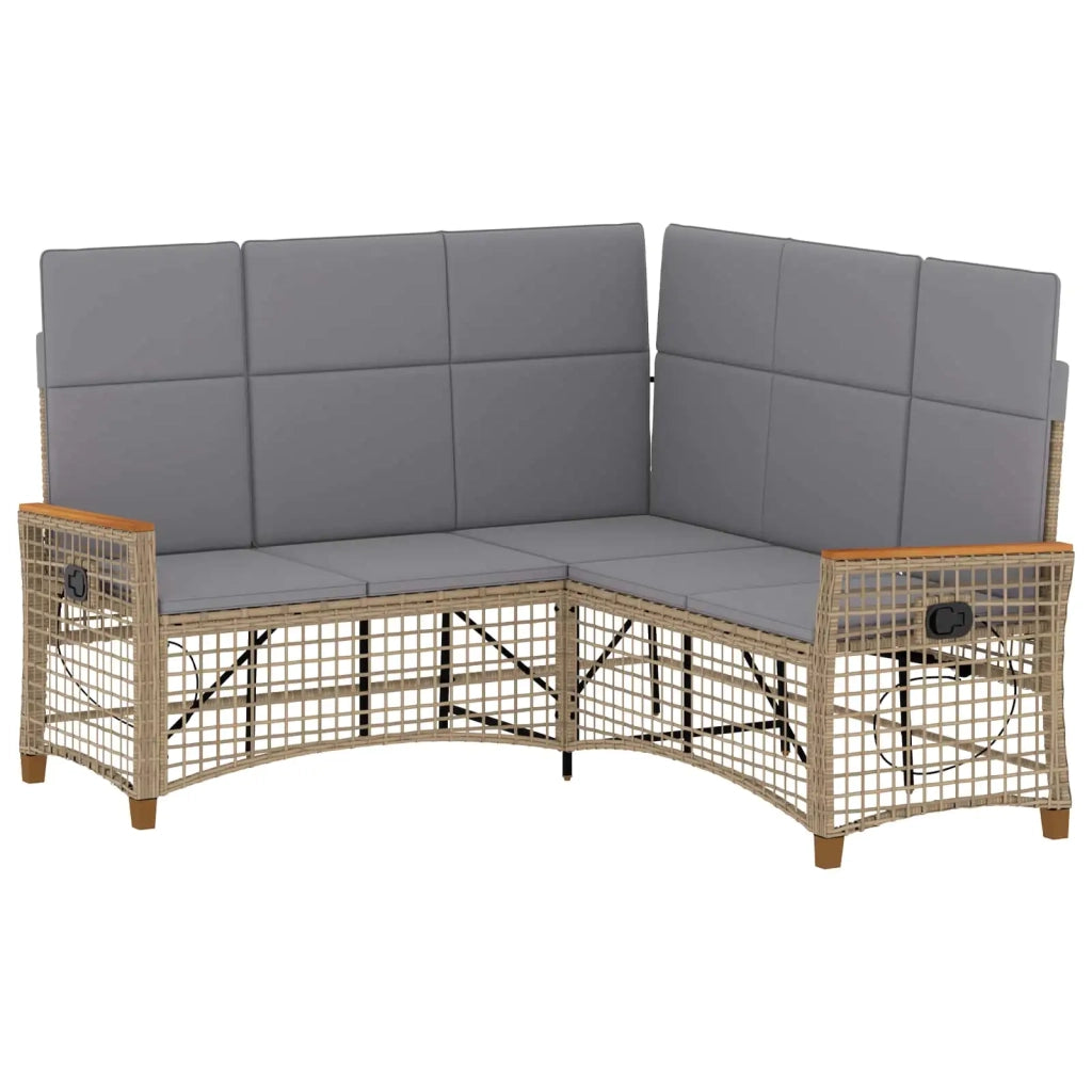 Set di Divani Recliner da Giardino Beige e Grigio Chiaro 42026825