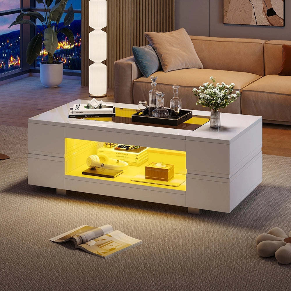 Tavolino-Xylo-Bianco LED Bluetooth per feste