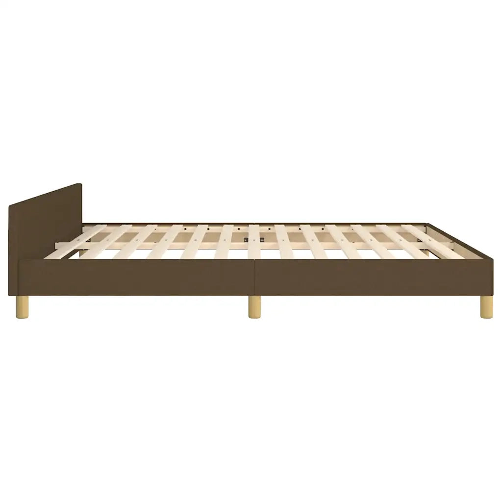 Giroletto senza Materasso Marrone Scuro 160x200 cm Tessuto 347426