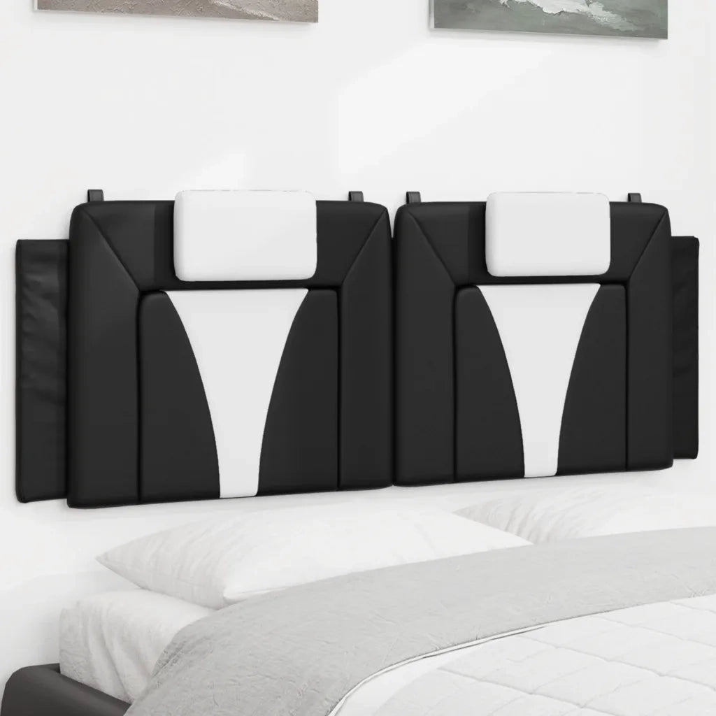 Cuscino Testiera Viana Nero e Bianco 152 cm in Similpelle 374823