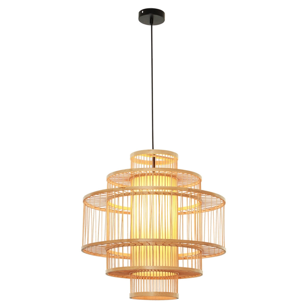 Lampada a sospensione rattan grande E27 15W Stela