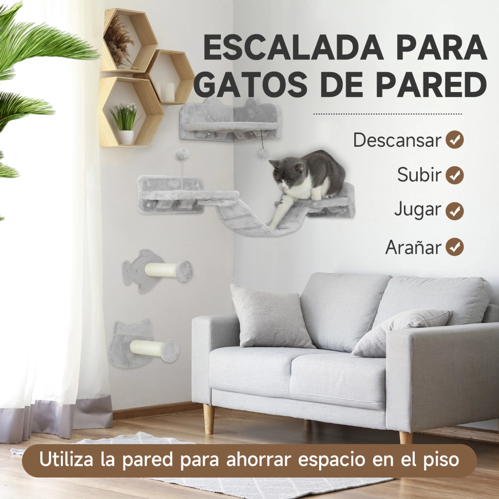 Gioco per Gatti con Scaletta e Piattaforma ¨C Minimal ¨C Grigio