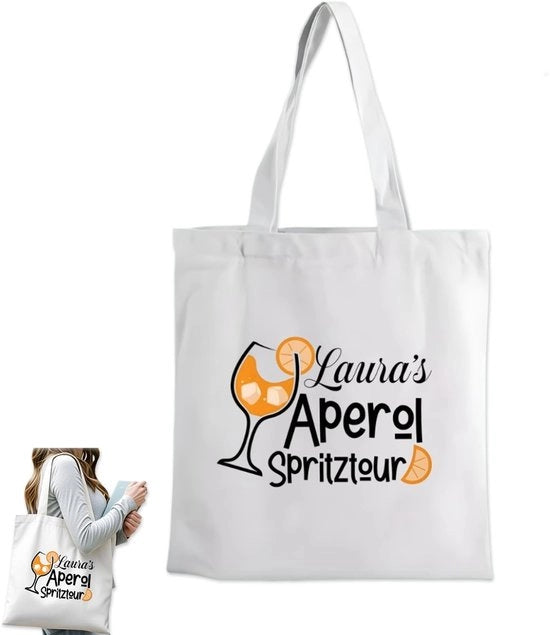 Borsa da spiaggia con tema Aperol Spritz stile e comoda per uso quotidiano o come regalo dimensioni 35x40 cm