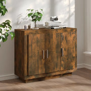 Credenza Rovere Fumo 92x35x75 cm in Legno Multistrato 817240