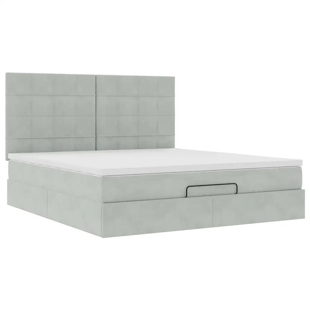 Struttura Letto Pouf con Materassi 180x200 cm Velluto 3314336