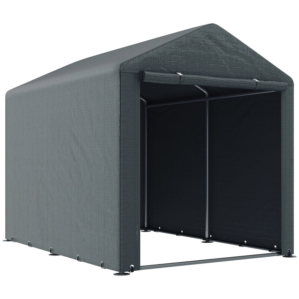 Carpa per Biciclette e Motocicli 1,6x2,2x1,7 m ¨C zephmum ¨C Grigio Impermeabile 2 Stanze