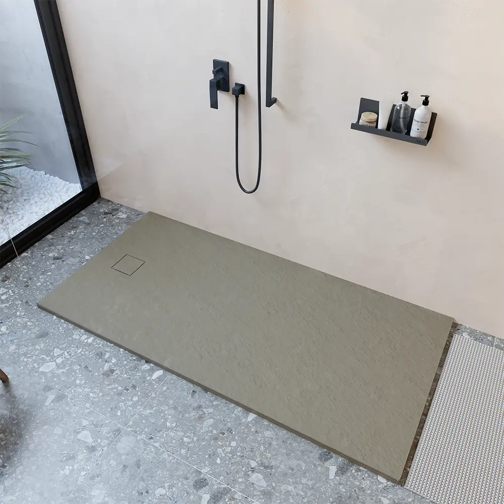 Piatto doccia 90x170 cm colore marrone effetto pietra | Samos
