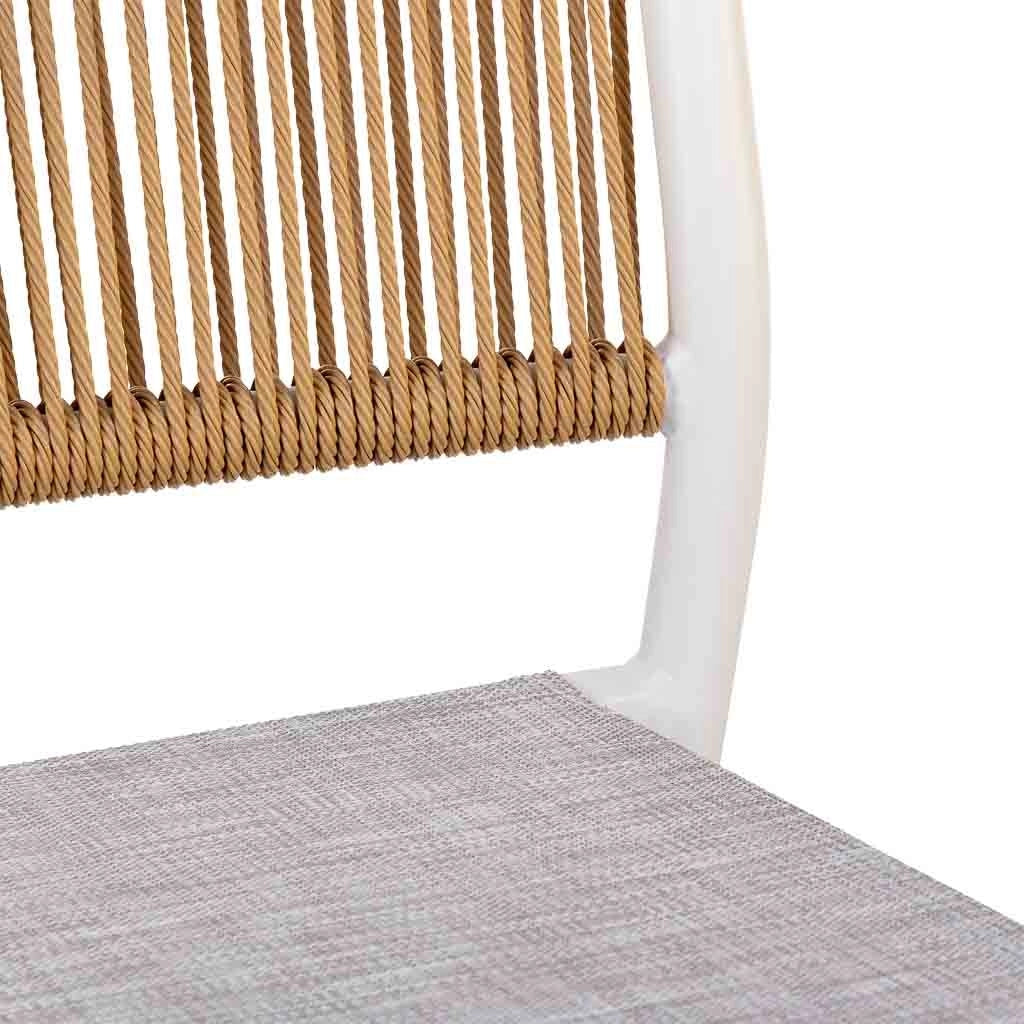 Sedia in rattan sintetico bianco 57x63x80