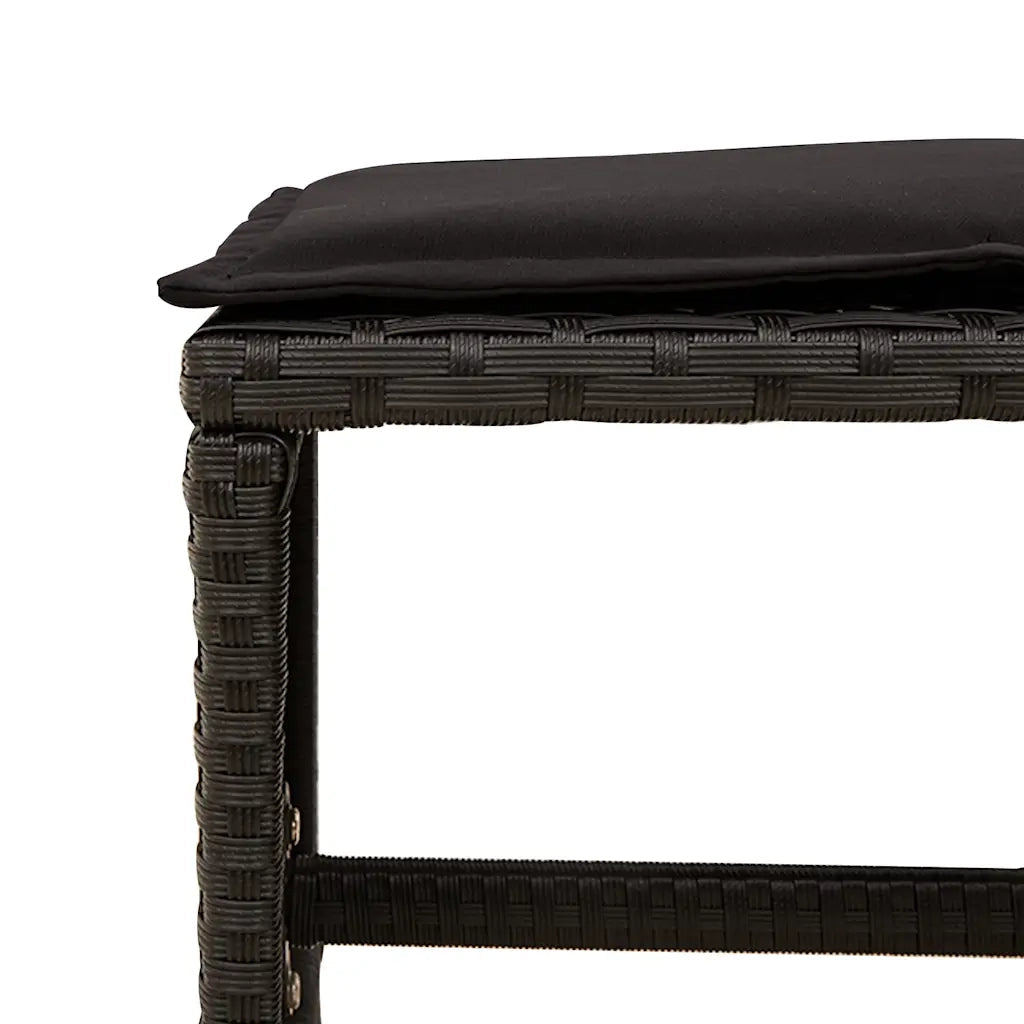 Set da Pranzo da Giardino 11 pz con Cuscini in Polyrattan Nero 3278094