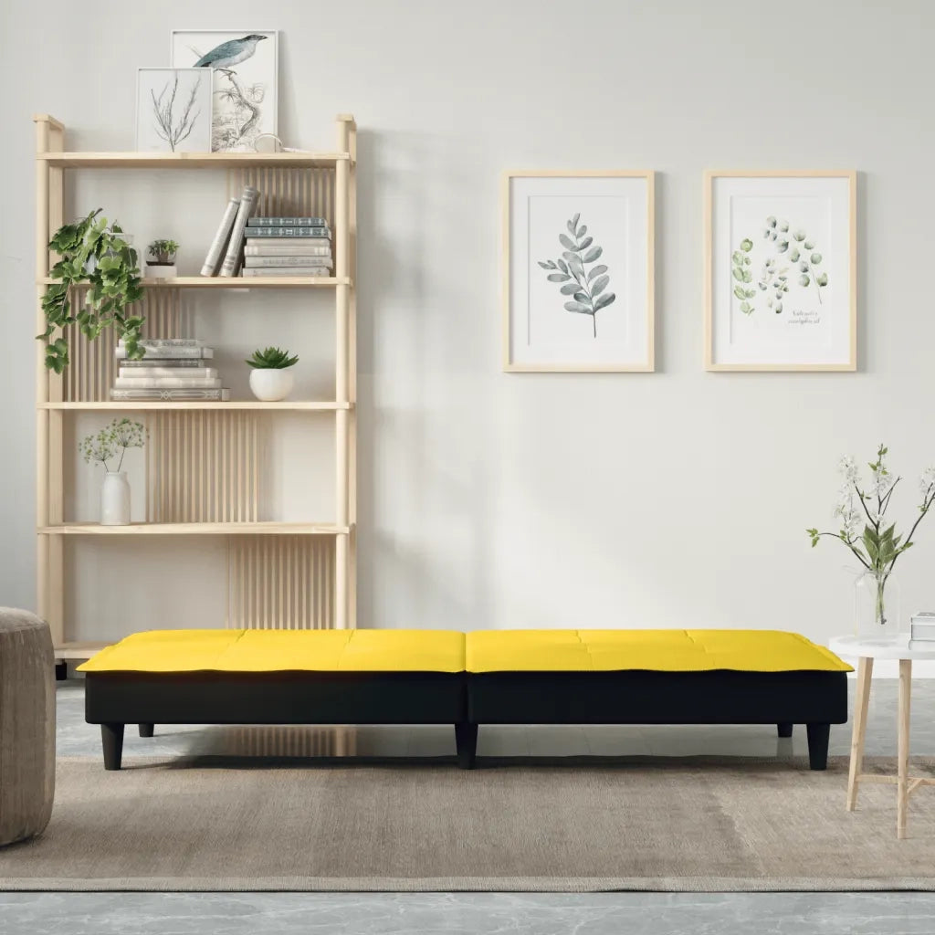 Divano Letto Giallo Chiaro in Tessuto 351917