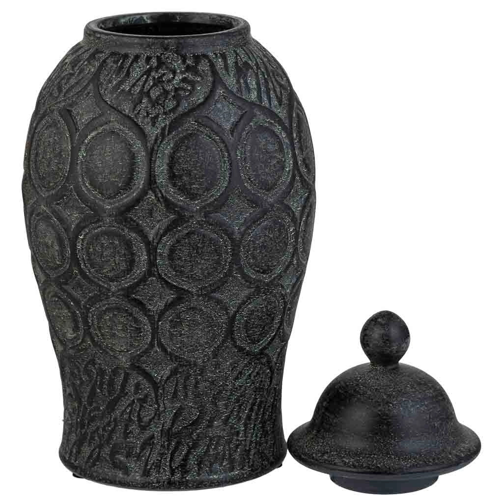 Vaso in ceramica nera, d16,5x33h cm