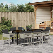 Set da Pranzo per Giardino 9 pcs Grigio chiaro polyrattan 3380736