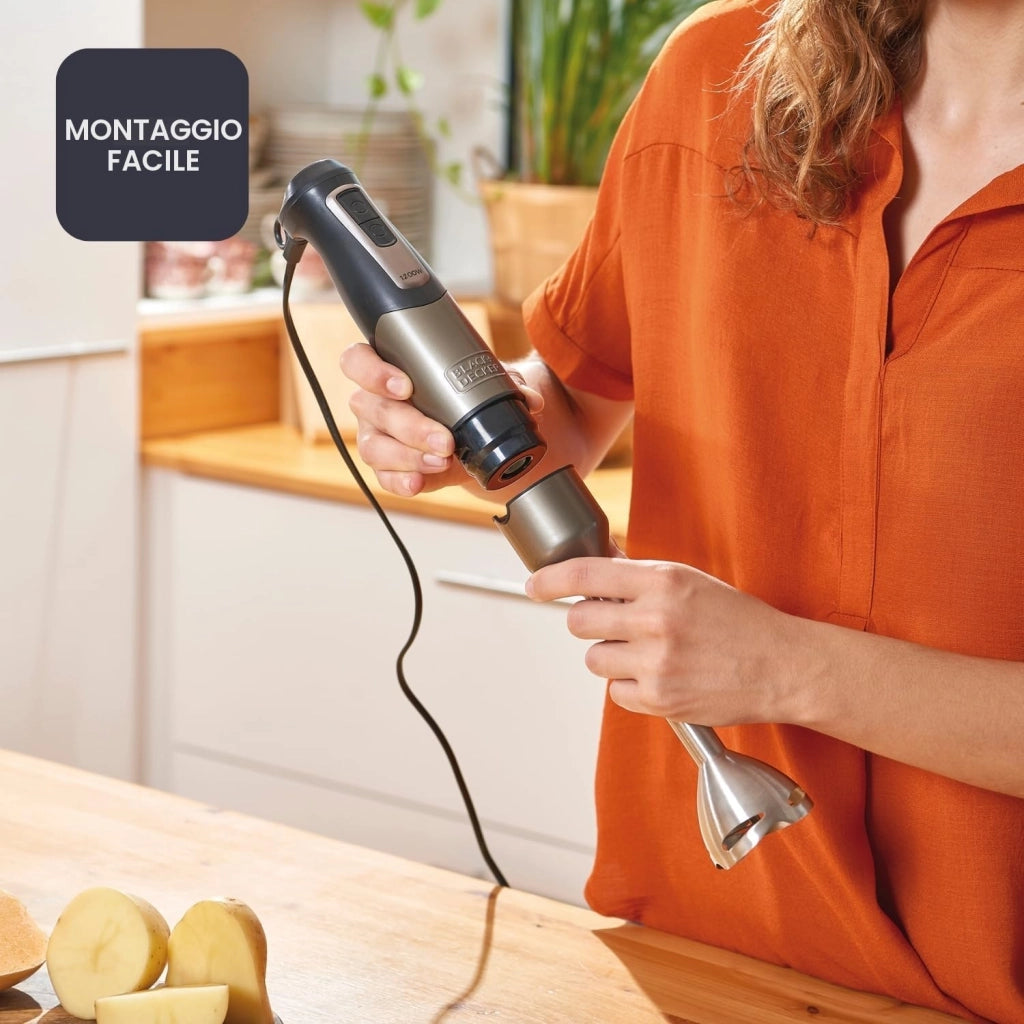 Frullatore ad Immersione BXHBA1200E 1200 W con Accessori Black+Decker