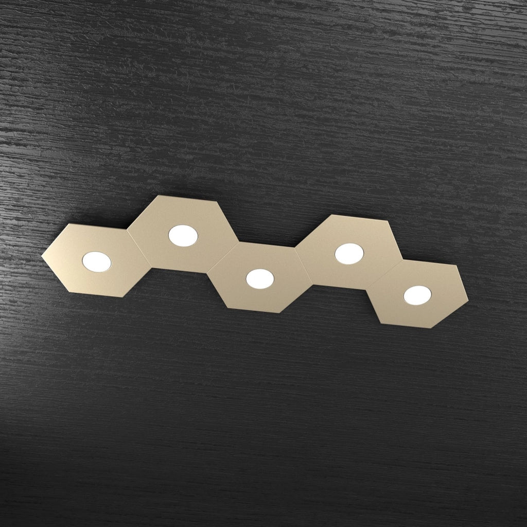 HEXAGON APPLIQUE-PLAFONIERA 5 LUCI SABBIA 1142-5L-SA