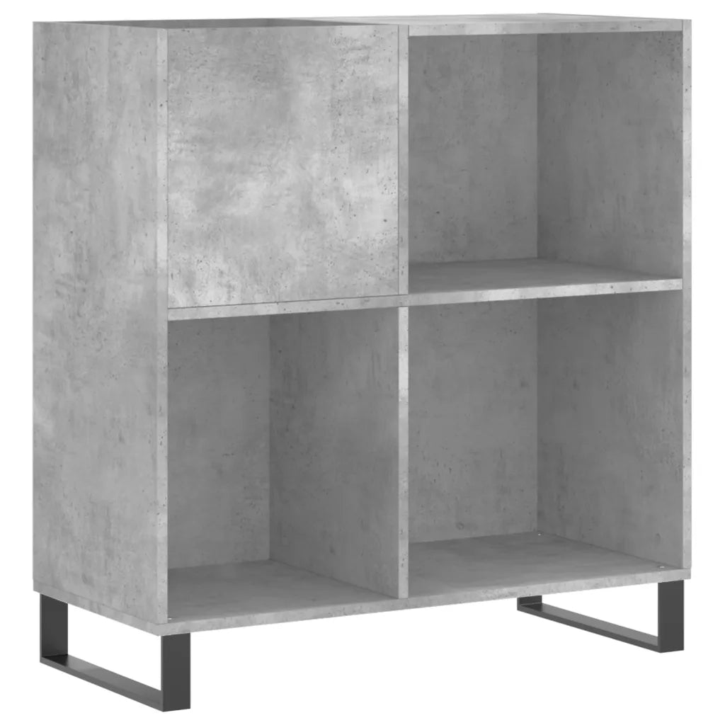 Mobile Porta Dischi Grigio Cemento 84,5x38x89 Legno Multistrato 831784