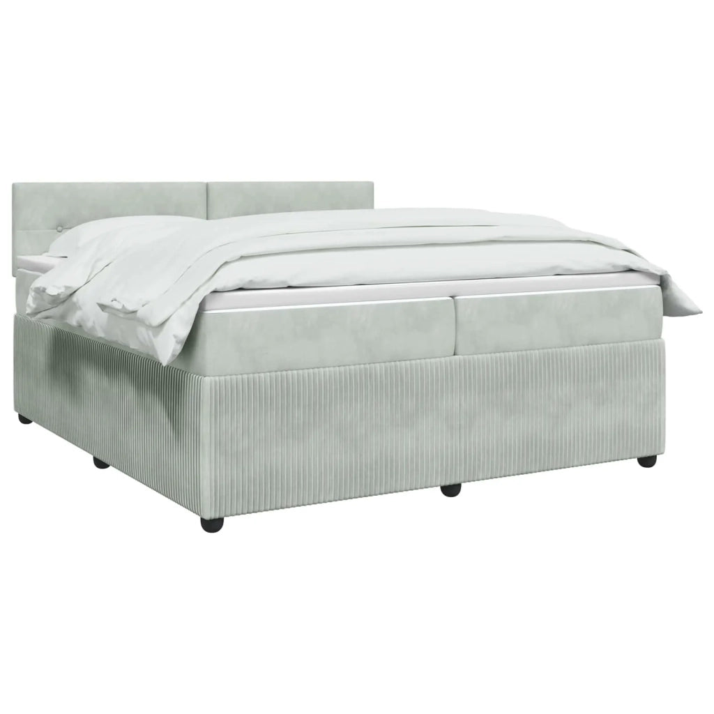 Letto box spring con materasso Grigio Chiaro 200 x 200 cm 3453209